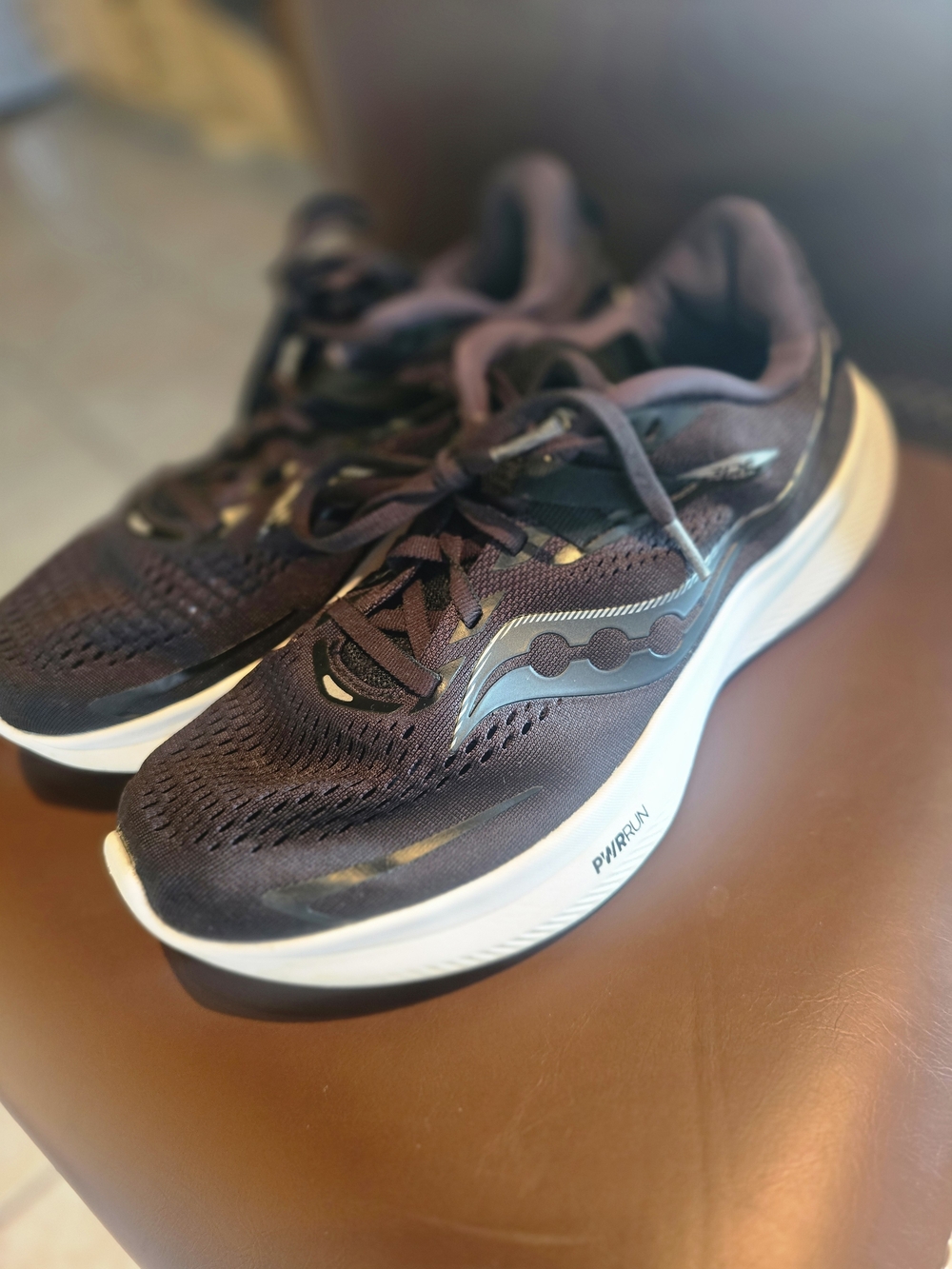 Saucony Women's Black Athletic Running Shoes with White Midsole